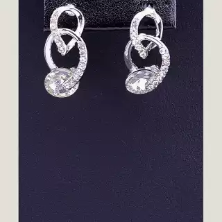 Сережки Фіаніт (родій)