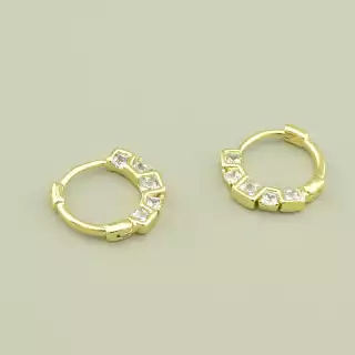 Сережки кільця Xuping Фіаніт (позолота лимонна 18к)