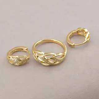 Сережки + Каблучка Xuping (позолота 18к)