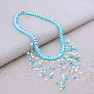 Намисто Перли, Бірюза 41 см