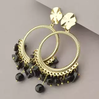 Сережки пусети Stainless Steel Агат