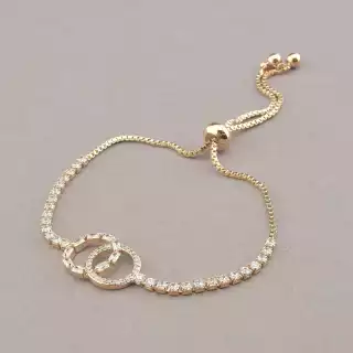 Браслет регульований Saiya Фіаніт 17 см (позолота 18к)