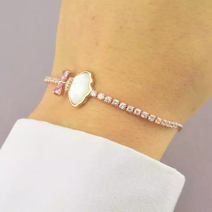 🏷️️ Браслет регульований Saiya Перламутр 17 см. (позолота 18к рожева) ss_92670