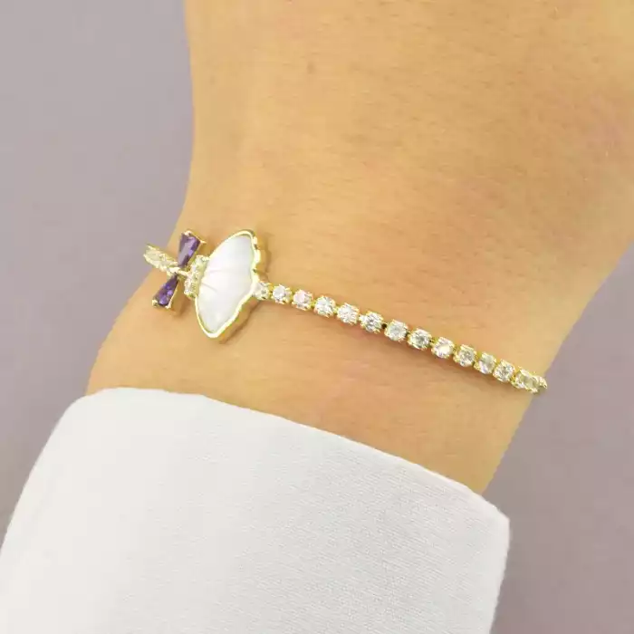 🏷️️ Браслет регульований Saiya Перламутр 17 см. (позолота 18к лимонна) ss_93259