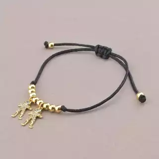 Браслет регульований Xuping Фіаніт 17 см (позолота 18к) шнурок