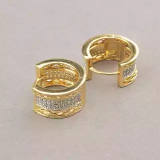 Сережки кільця Xuping Фіаніт (позолота 18к)