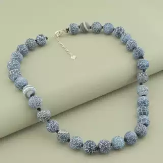 Намисто Агат (cрібло 925 проба) 41 см.