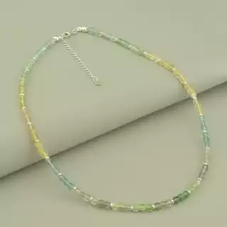 Підвіска Флюорит срібло (925 проба) 42 см.