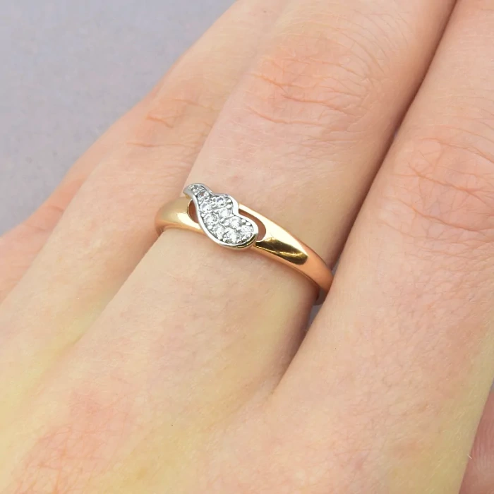 🏷️️ Каблучка Xuping Фіаніт (позолота-родій) ss_88362