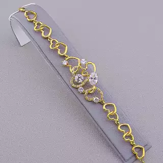 Браслет з карабіном Winniana Фіаніт 19 см (позолота 18к)