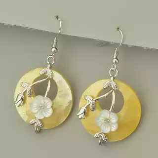 Сережки великі петля Перламутр 53х28