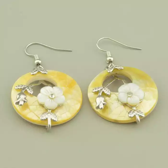 🏷️️ Сережки великі петля Перламутр 53х28 ss_103888