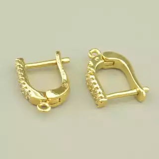 Швензи Пара Фіаніт 15х2мм.(позолота 18к (лимонна))