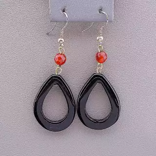 Сережки петля Агат, Сердолік