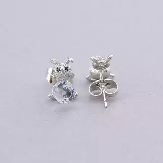 Сережки пусети Xuping Swarovski (родій)