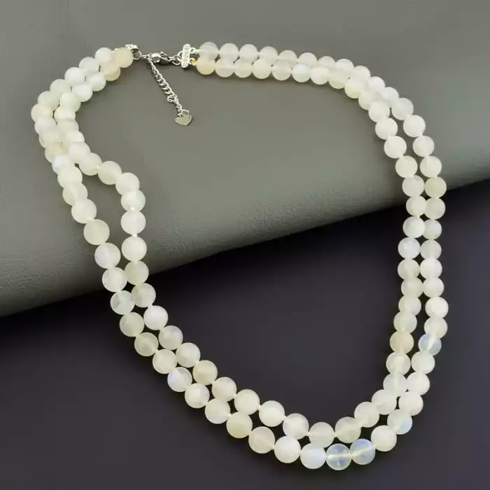 🏷️️ Підвіска Місячний камінь 47 см (родій) F-105743