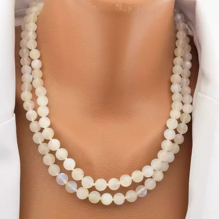 🏷️️ Підвіска Місячний камінь 47 см (родій) F-105743