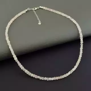 Підвіска Рожевий кварц 41 см срібло (925)