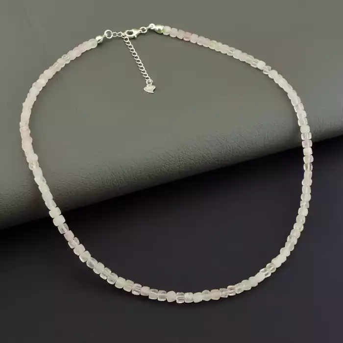 🏷️️ Підвіска Рожевий кварц 41 см срібло (925) F-105843