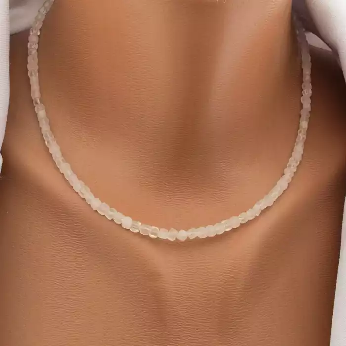 🏷️️ Підвіска Рожевий кварц 41 см срібло (925) F-105843