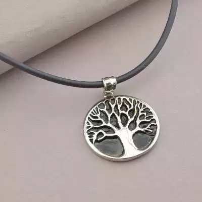 🏷️️ Підвіска дерево медична сталь 316L 44 см F-70519