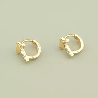 Сережки кільця Xuping Фіаніт (позолота 18к)