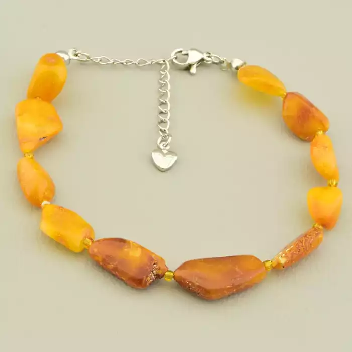🏷️️ Браслет на карабіні Янтар 19 см F-105943