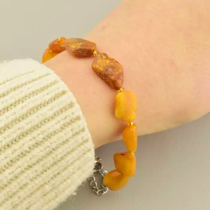 🏷️️ Браслет на карабіні Янтар 19 см F-105943