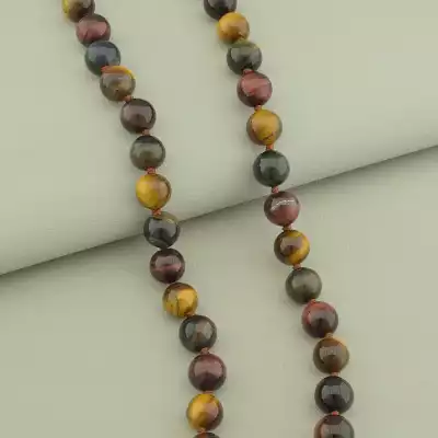 🏷️️ Намисто Тигрове око, Бичаче око, Соколине око 45 см. F-98243