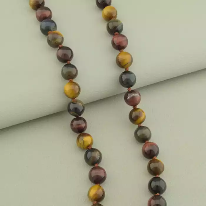 🏷️️ Намисто Тигрове око, Бичаче око, Соколине око 45 см. ss_98243