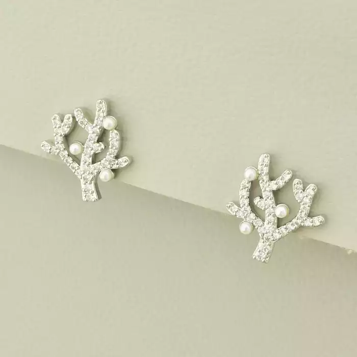 🏷️️ Сережки пусет Фіаніт 18х15мм. (родій) ss_106148