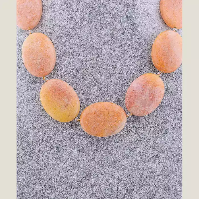 🏷️️ Намисто Яшма, Чеський кришталь 51 см ss_106458