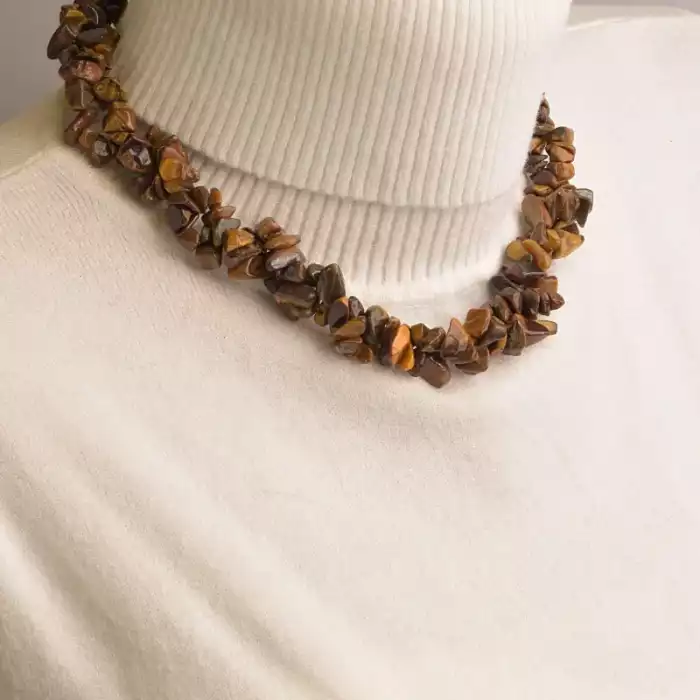 🏷️️ Намисто + Браслет Тигрове око 43 см ss_32475