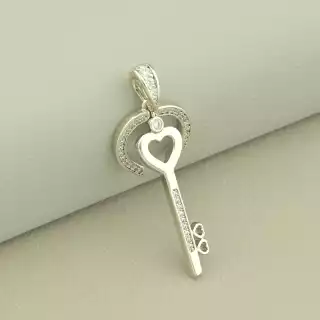 Кулон ключ Xuping Фіаніт (родій)