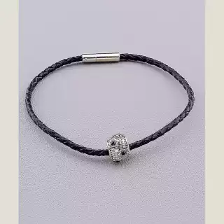 Браслет на магнітній застібці Фіаніт 20 см екошкіра