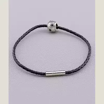 🏷️️ Браслет на магнітній застібці Фіаніт 20 см екошкіра F-63599