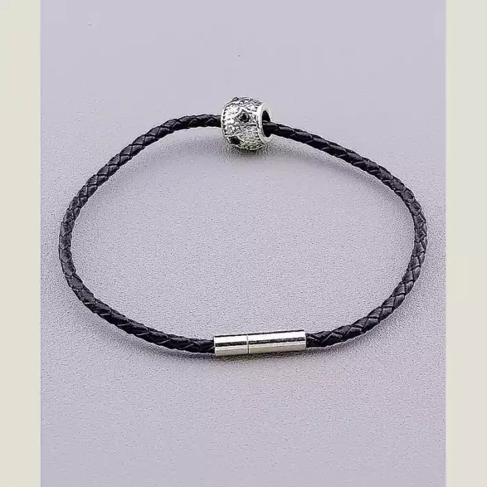 🏷️️ Браслет на магнітній застібці Фіаніт 20 см екошкіра ss_63599