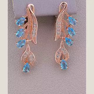 Сережки на англійській застібці Pataya Фіаніт (позолота 18к)