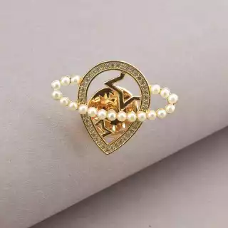 Брошка цанговий затискач Xuping Майорка (позолота 18к)