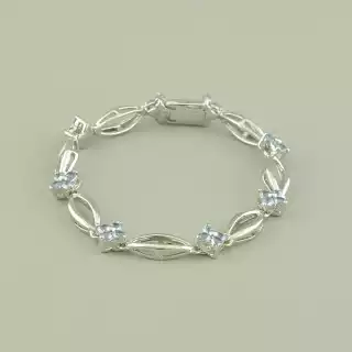 Браслет складний Winniana Фіаніт 16,5 см. (родій)