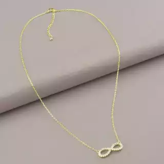 Підвіска нескінченність Saiya Фіаніт 44 см (позолота 18к лимонна)