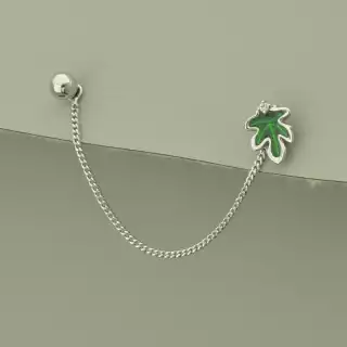 Сережки пусети листочки модні Xuping Фіаніт (родій)