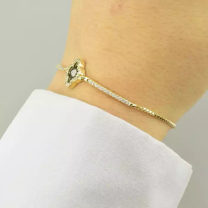 🏷️️ Браслет регульований Saiya Фіаніт 17 см. (позолота 18к лимонна) ss_93625