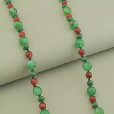 🏷️️ Намисто Агат, Сердолік, Чеський кришталь 51 см. F-101328