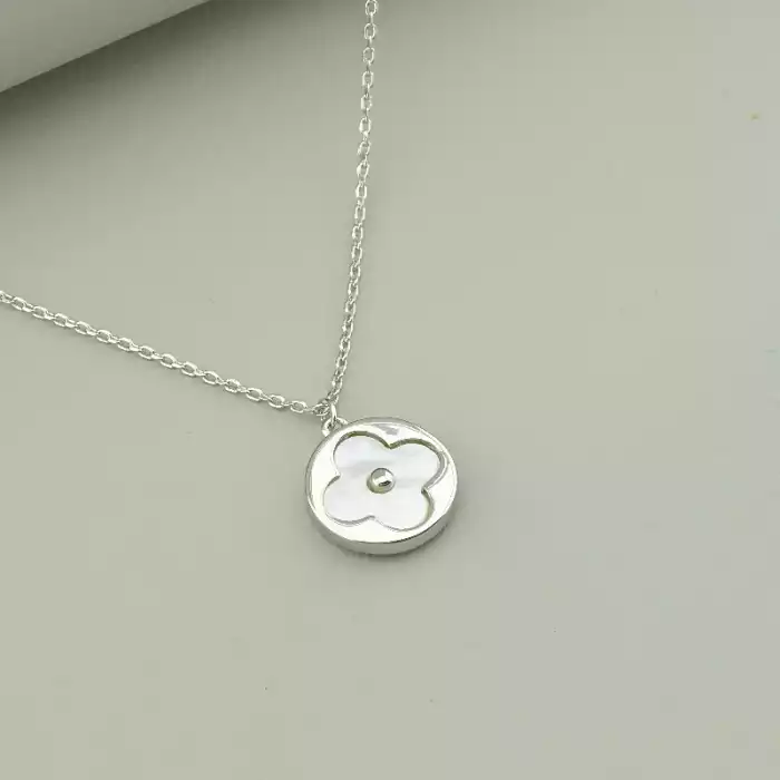 🏷️️ Підвіска квітка Saiya Перламутр 41 см (родій) ss_93968