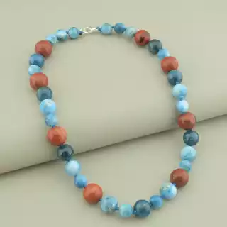Намисто Яшма, Апатит, Ларімар 40 см.