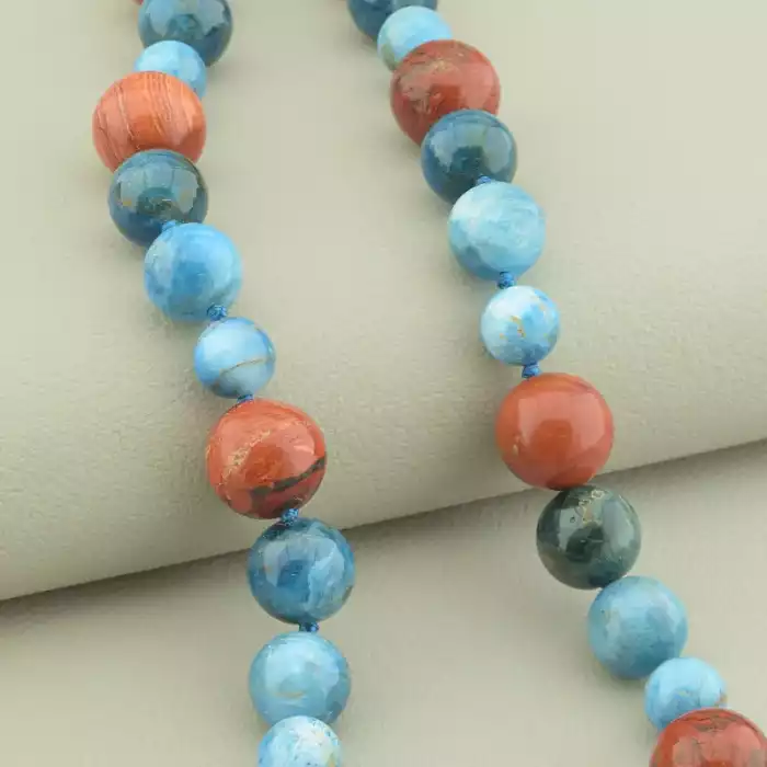 🏷️️ Намисто Яшма, Апатит, Ларімар 40 см. ss_101728