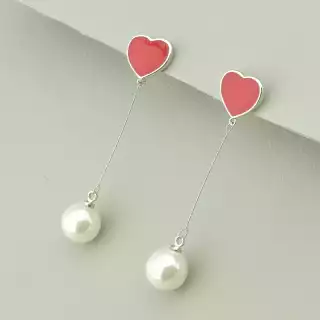 Сережки серце пусети Saiya Майорка (родій)