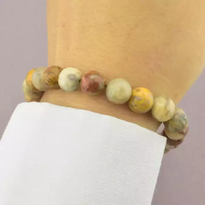 🏷️️ Браслет резинка Яшма 19 см. ss_94434