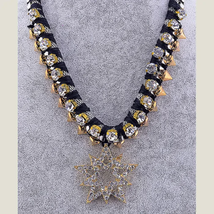 🏷️️ Підвіска родований сплав Сrystal 47 см FJ ss_18114